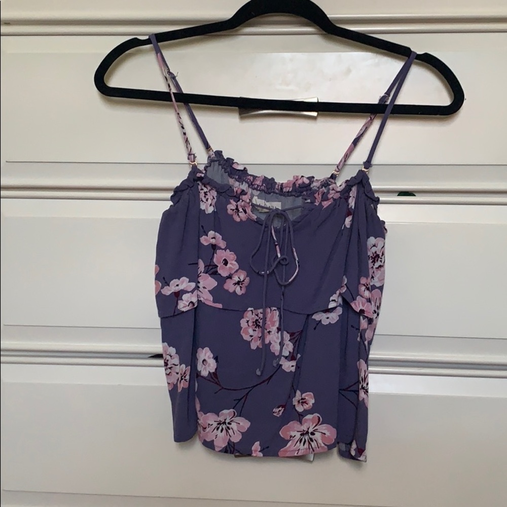 Tiered purple top w/ pink flowers GREAT CONDITION
